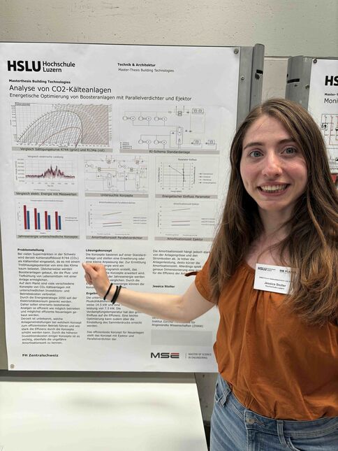 Mit der Präsentation ihrer Master-Thesis zum Thema «Analyse von CO2-Kälteanlagen» konnte Jessica ihr Studium an der Hochschule Luzern erfolgreich abschliessen. (Foto: Daniela Hochradl)